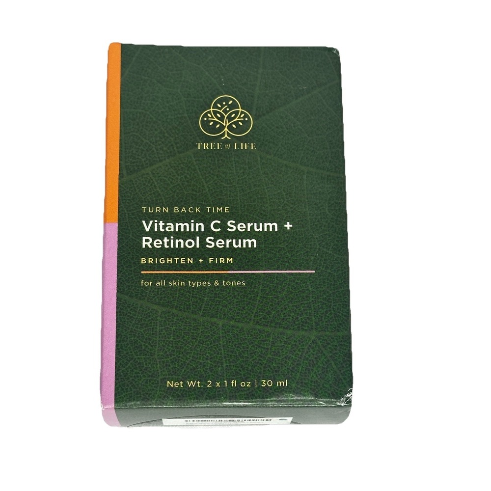 Tree of Life Turn Back Time Vitamin C Serum Retinol Serum Duo 2x1oz Brightening
